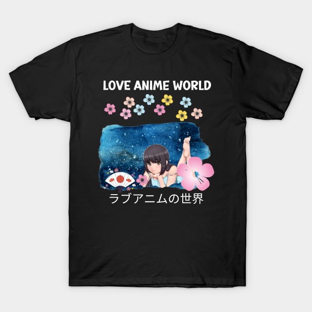 Cute Anime Girl Design T-Shirt by TASKARAINK